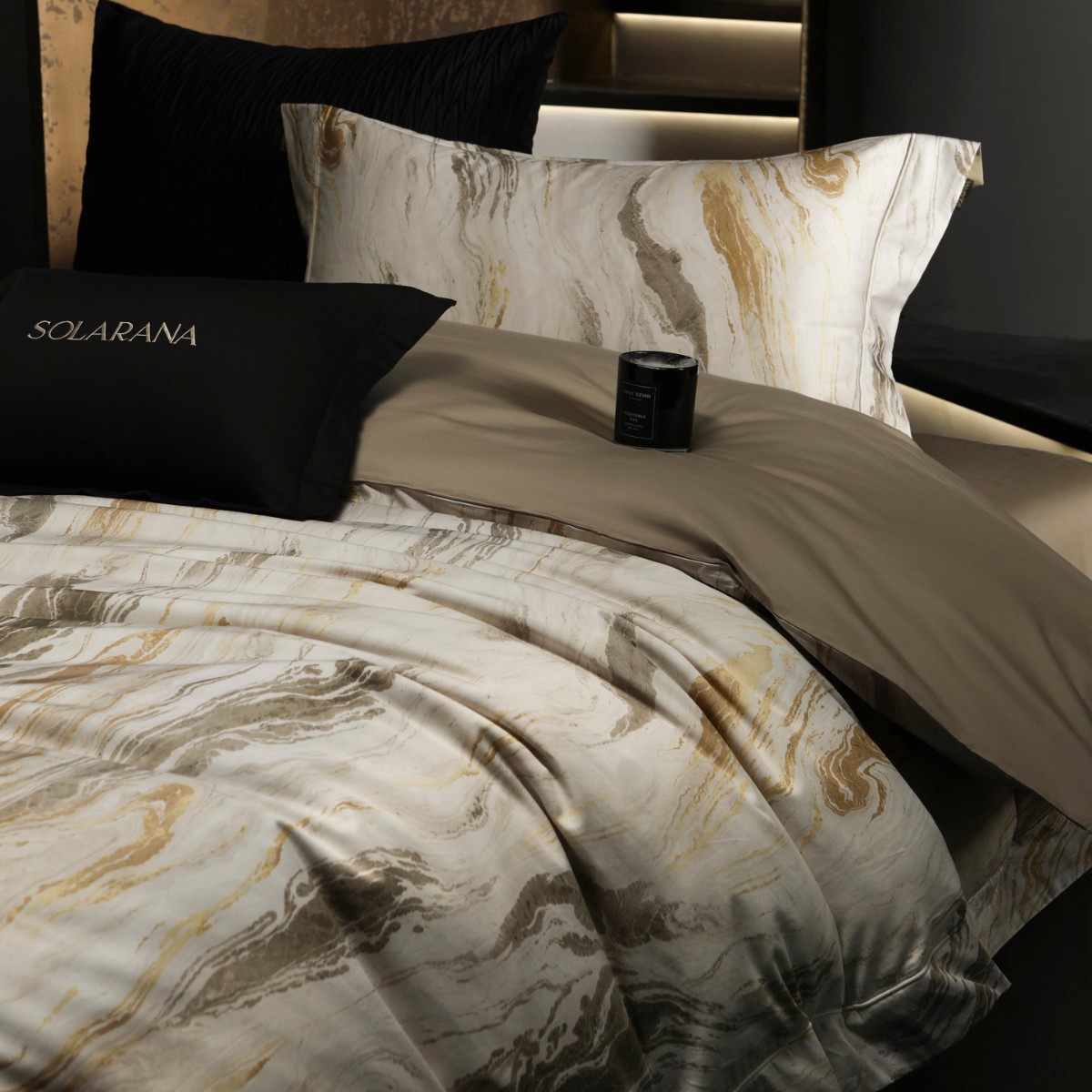 Conjunto de cama 4 peças em algodão elegante para homem_voghion.com
