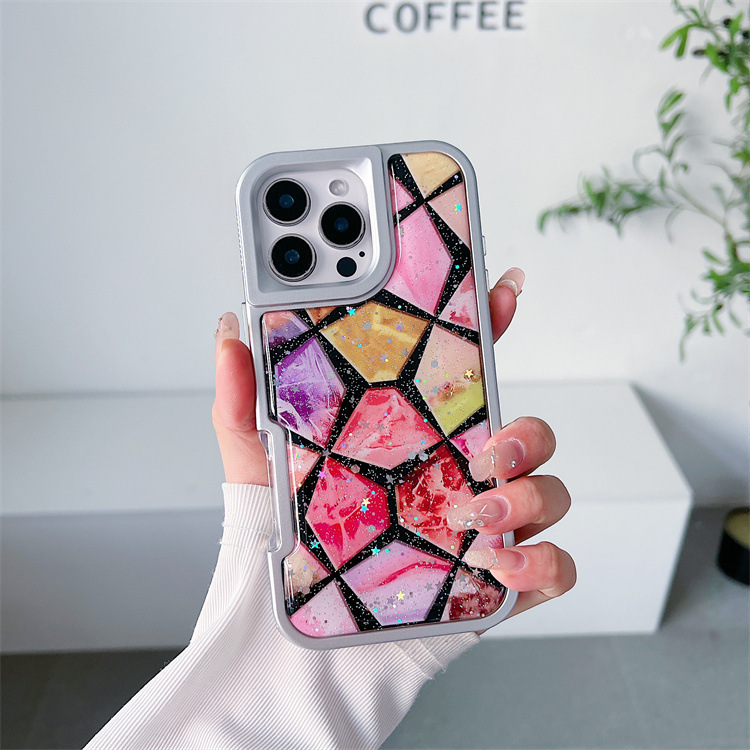 Suitable for Samsung Galaxy A26 Women's Water Cube Painted Glue Metal Frame Mobile Phone Case