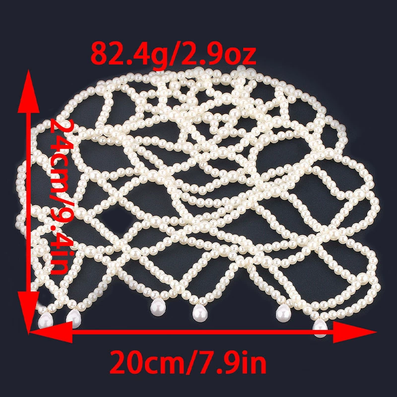 Fashionable hair accessory, chain from pearl for bride, hair mesh, (Cross-border trading), city style