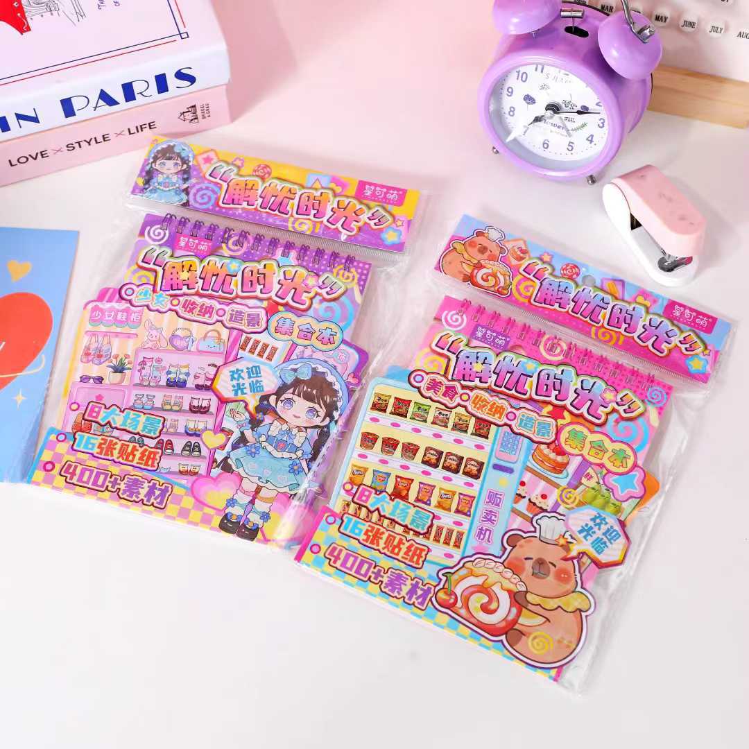 Colección de pegatinas para niños y niñas, juguetes de rompecabezas, pegatinas para escenas de juegos creativos