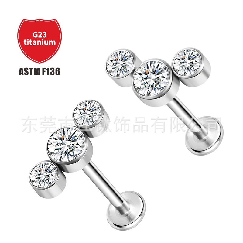 Pointed titanium steel lip stud product view
