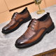 Brogue first layer cowhide men's leather shoes men's genuine leather crocodile pattern Business Formal wear British casual height increasing men's shoes