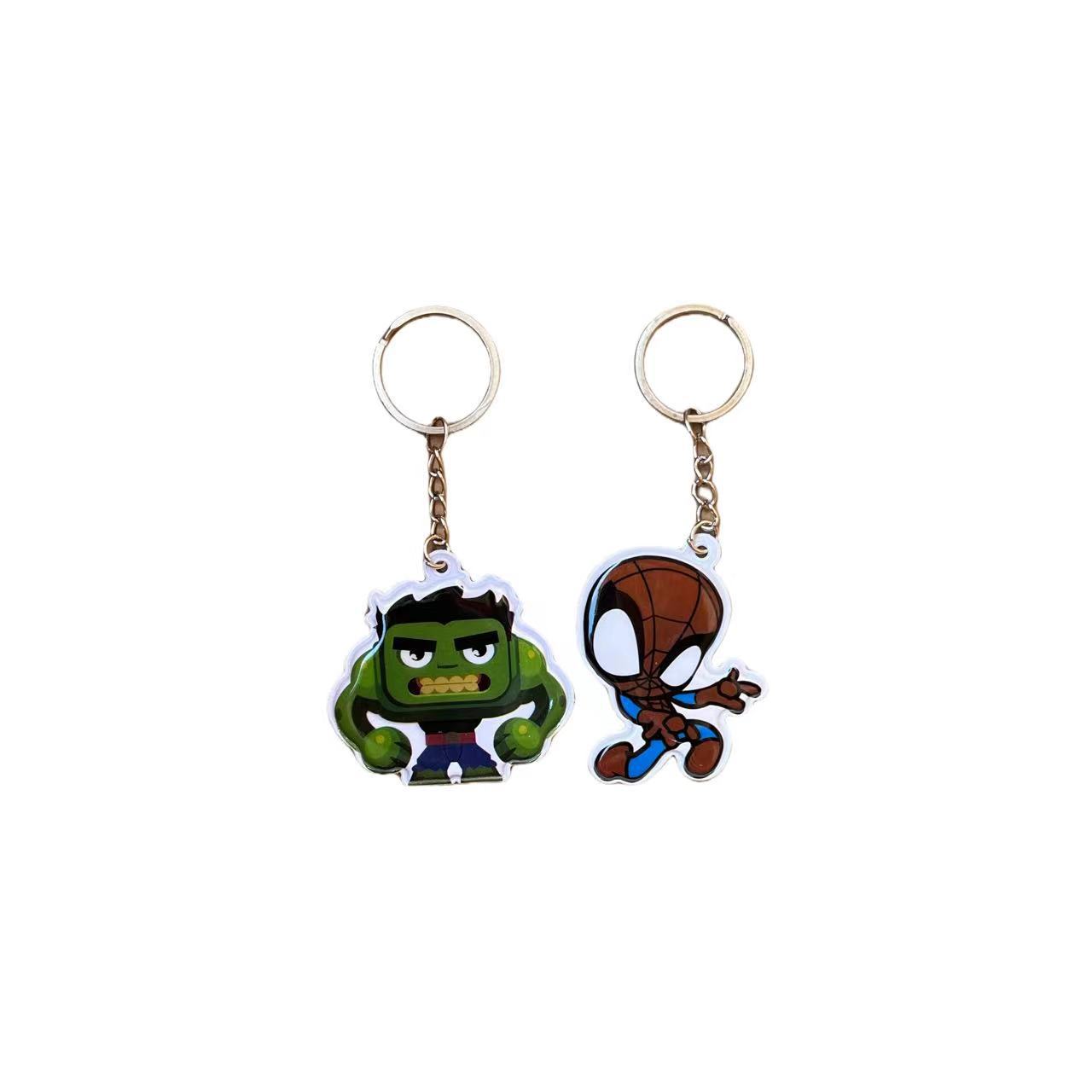 Marvel Spiderman Keychain Cartoon Q Edition Colgante Los Vengadores Keychain