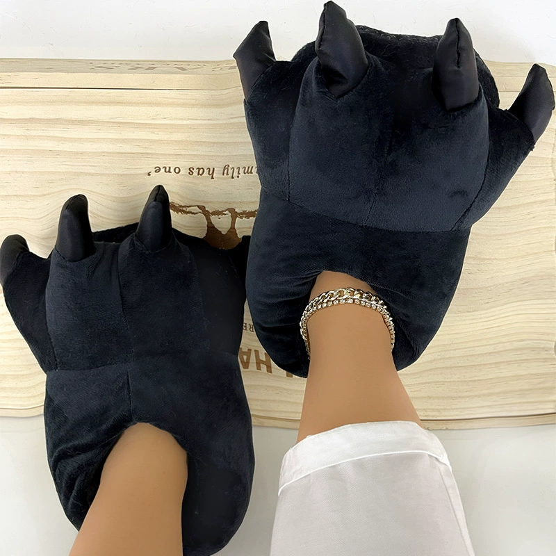 Winter plush soft dinosaur, keep warm cartoon slippers