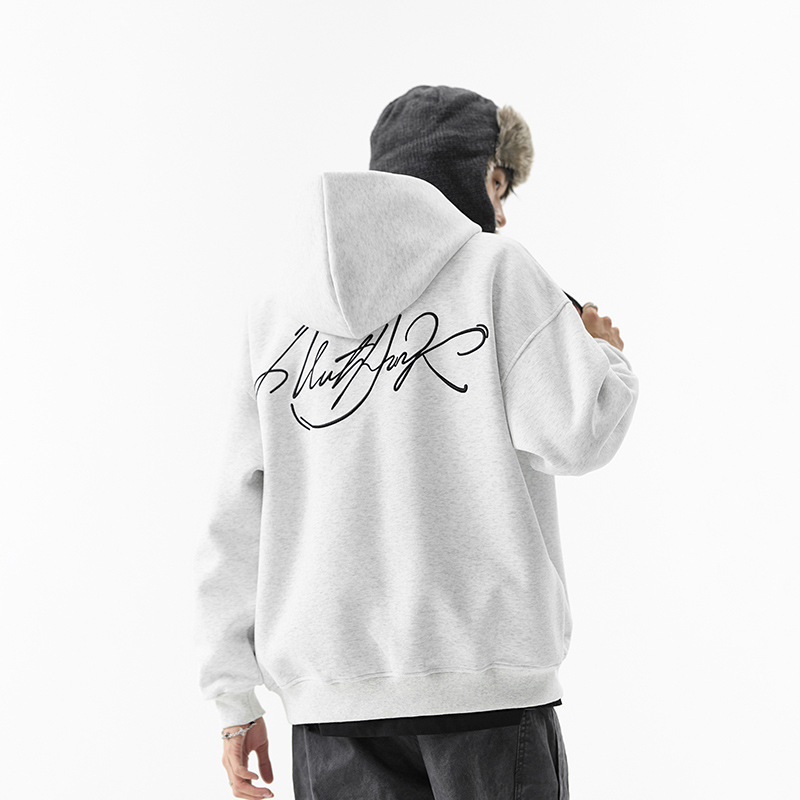 Factory Direct Heavy High-Weight Double-Layer Hooded Sweatshirt Cardigan Jacket Embroidered Letter Unisex Sweatshirt Factory Direct Heavy High-Weight Double-Layer Hooded Sweatshirt Cardigan Jacket Embroidered Letter Unisex Sweatshirt