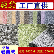 厂家现货双色果粒绒 纬编阳离子小颗粒卷曲绒 毛绒玩具拖鞋绒布圈