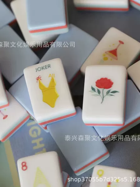 American mahjong factory produces ready-to-ship mahjong tiles, hand-crafted acrylic mahjong 36MM ocean style for cross-border trade