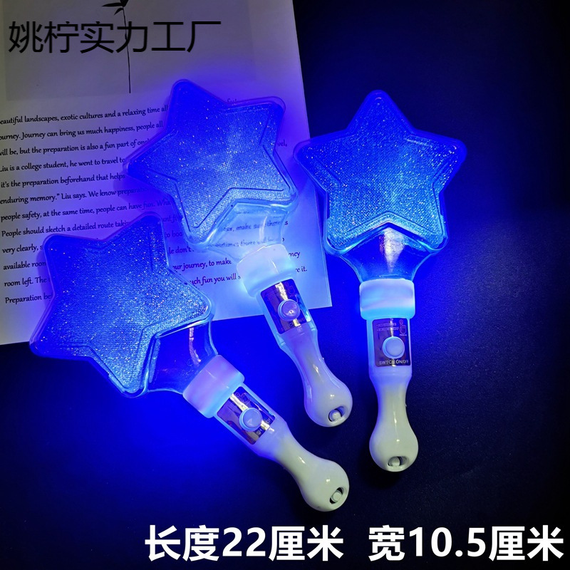 Barra de luz Concierto Estrella de cinco puntas Estrella brillante Diadema luminosa azul Barra de luz intermitente Accesorios de apoyo para la fiesta