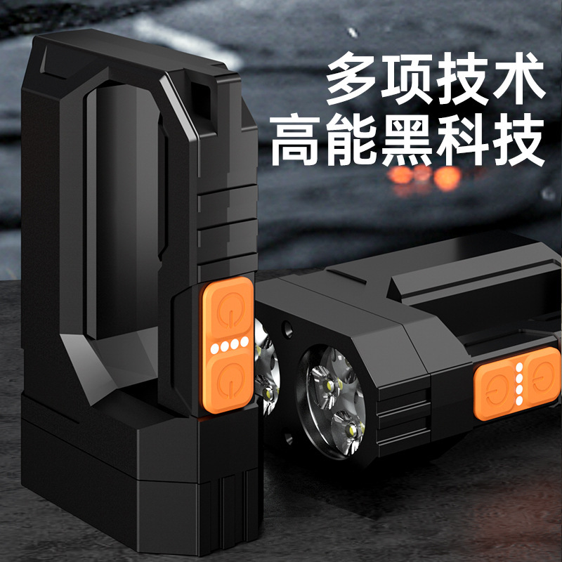 屋外強力な光爆発ダブルスイッチ充電ポータブル EDC マルチギア電気ディスプレイ緊急照明戦術的な懐中電灯|undefined
