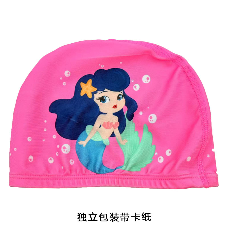 Gorro de natación al por mayor Gorro de natación de tela unisex Gorro de natación de secado rápido con estampado de aguas termales para niños adultos