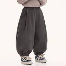 畅果童装男童加绒裤子冬季新款儿童加厚休闲裤中小童一体绒运动裤