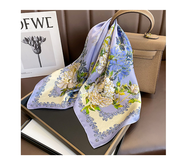 119g Weight Silk Scarf Classification Holiday, Daily Occasion Women's Simple Style Commute Color Block Silk Printing Silk Scarf