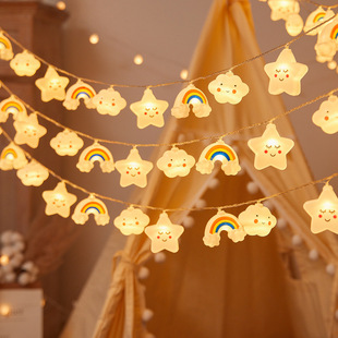 Stars and Clouds Small Lanterns Bedroom Decoration Lights Kidsren's Tent Lights Room Birthday Hanging Lights Holiday Kindergarten Decoration