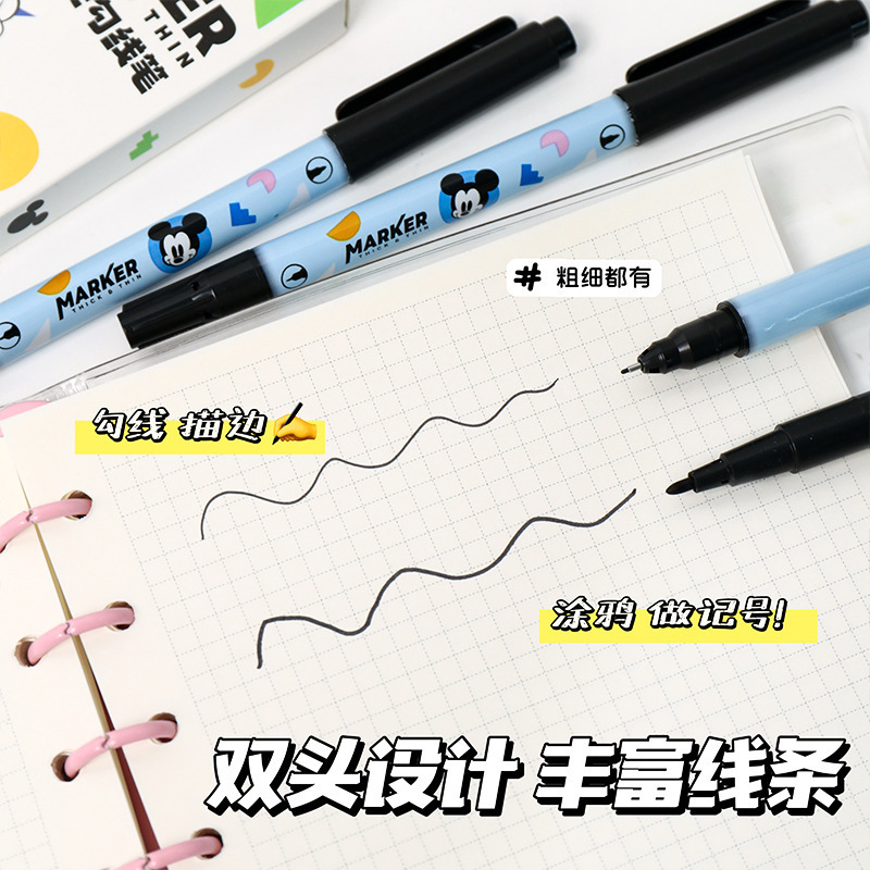 Autenticamente autorizado doble cabeza de arte marcadora acuosa pintura de arte personaje pincel de gancho en stock al por mayor