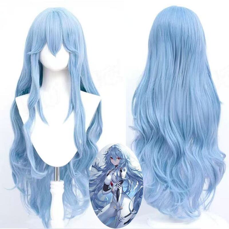 Silk Eva Neon Genesis Evangelion Eva Theater Version Ayanami Rei Cos Wig Long Hair Simulated Scalp