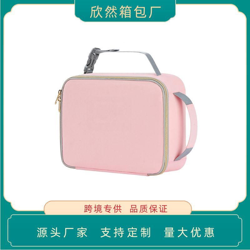 Double Hand-held Plain Color Hand-held Insulated Lunch Box Bag with Meal Work School Fresh-keeping Oxford Cloth Lunch Ice Bag in stock