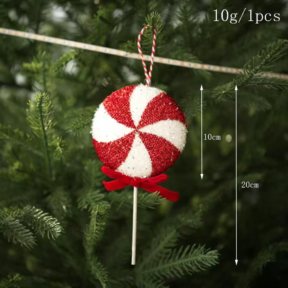 Árbol de Navidad transfronterizo colgar muletas rojas y blancas dulces bolas de Navidad decoraciones de Navidad escenario Amazon