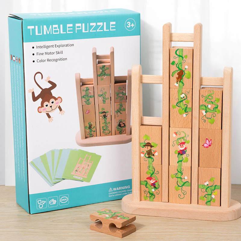 Rolling Puzzle Game 60 niveles de rompecabezas para niños Interacción entre padres e hijos Juguetes de educación temprana Jack y Magic Bean Juego de mesa de 4-7 años