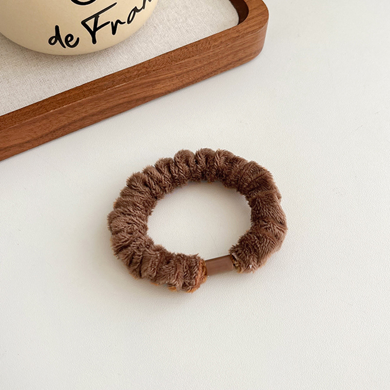 Otoño e Invierno anillo de intestino delgado elástico alto estilo coreano durable pelo no-daño felpa anillo de pelo simple Cola de Caballo cuerda de pelo cuerda de lazo de pelo femenino