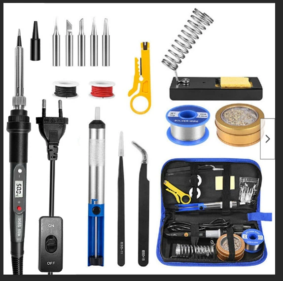 80 Вт внутренний нагрев цифровой дисплей Электрический паяльник с регулируемой температурой 908S мультиметр комбинированный костюм Инструменты для ремонта электрическая сварочная ручка паяльник
