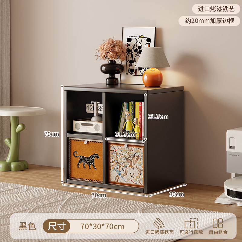 [steel plaid cabinet]★Black 4 grid-square style★0 formaldehyde★70*70* (30 depth) cm