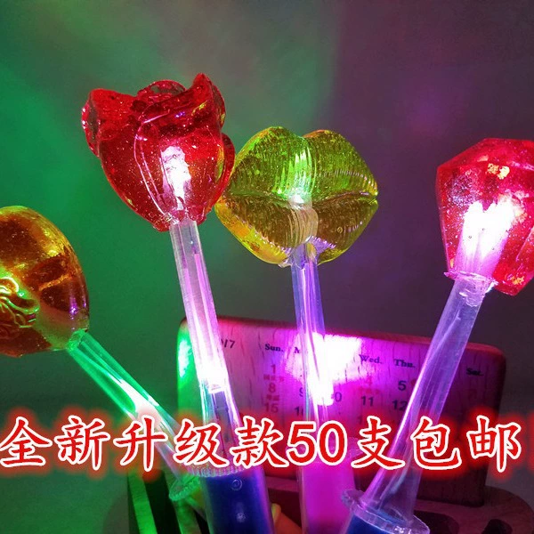 Одиночный свет Красочный Светодиодный светящийся вспышка атмосфера леденец 18 г Блестящий конфетный бар KTV Ночная вечеринка бесплатная доставка