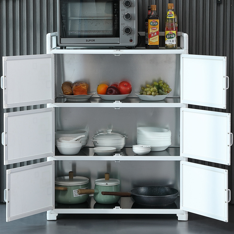 Armario de comedor armario de cocina armario de almacenamiento armario de té de aleación de aluminio armario multifuncional armario moderno simple armario de almacenamiento doméstico