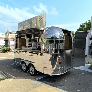 ‌外贸拖挂餐车步行街景区多功能CE认证支持定制可移动清风美食车