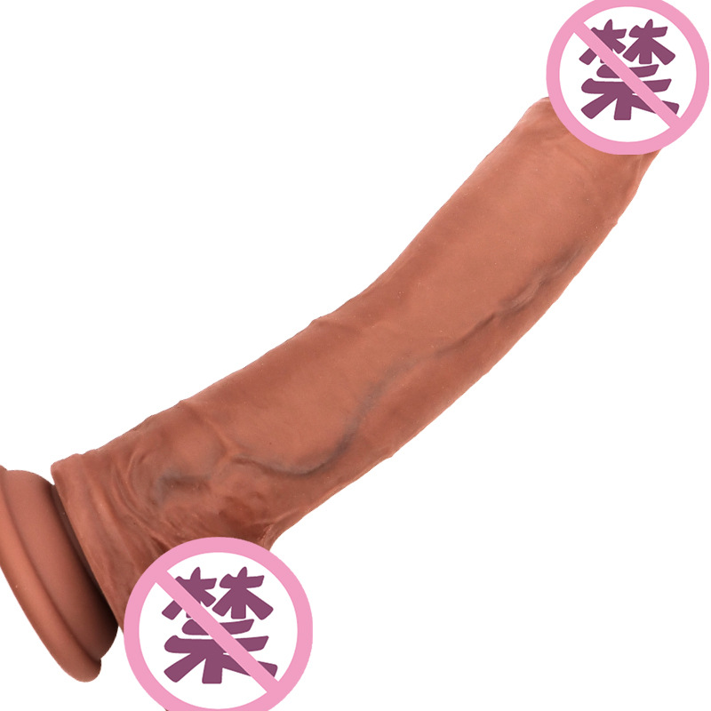 37cm Extra Long Liquid Silicone Dildo with Clitoral Stimulation, Flesh Tone — detail image 23