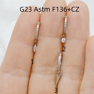 G23 Titanium Alloy Zircon Nose Ring Nose Nail Nose Ring Pendant Closed Ring Earrings Ear Bone Ring Spot Wholesale New Style