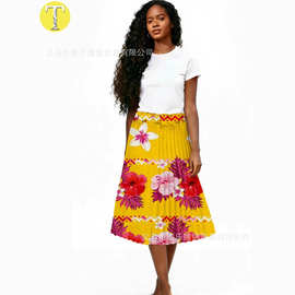 批发非洲马达加斯加女裙跨境外贸夏威夷海岛压皱裙图瓦卢半身裙