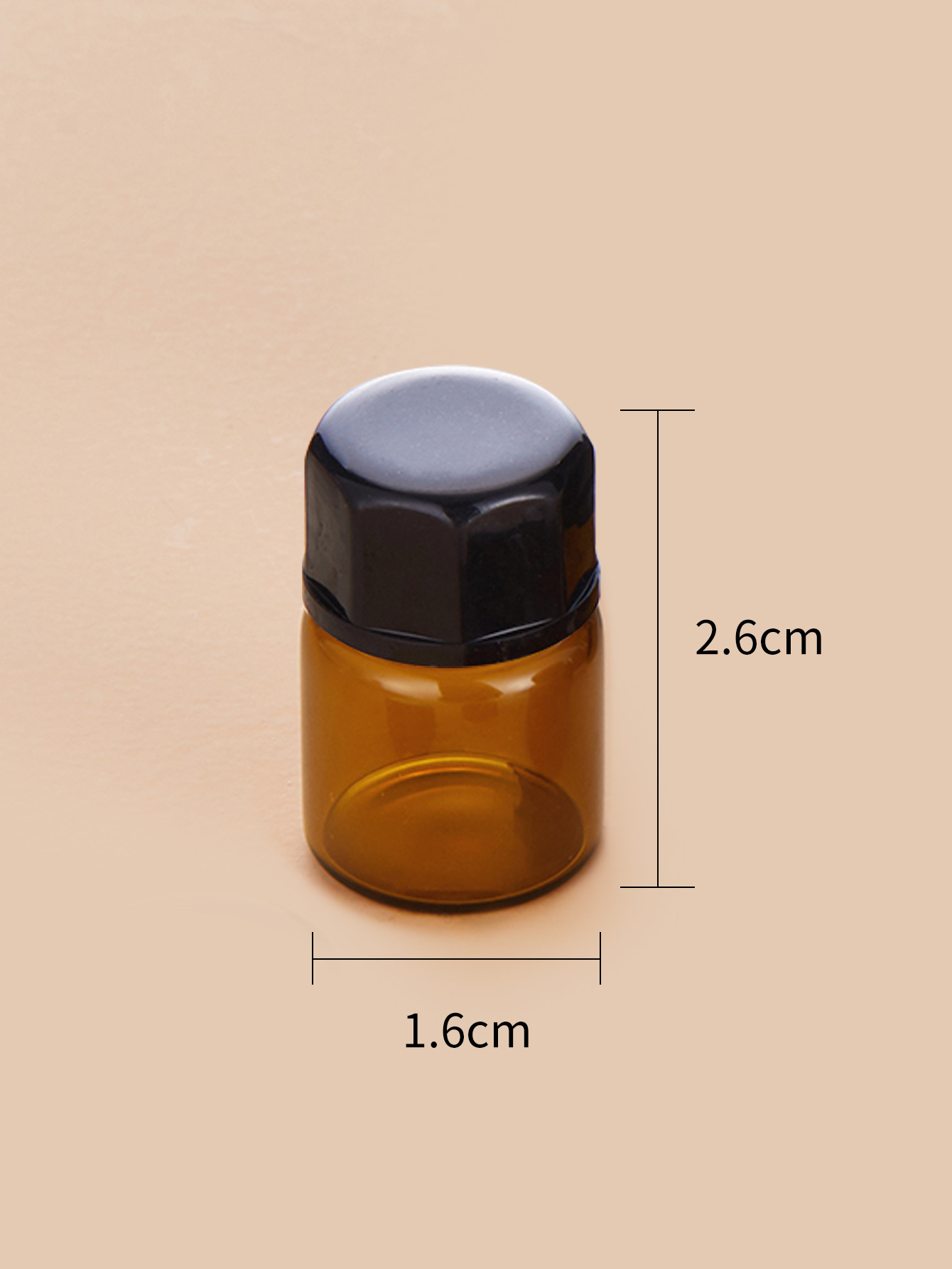 1ml botella de muestra pequeña de crema de color marrón mini botella de aceite fino de color marrón reenvasado cosmético portátil vidrio de prueba embotellado