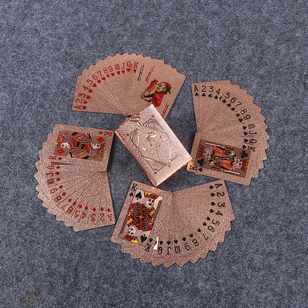 Golden playing cards, pink gold