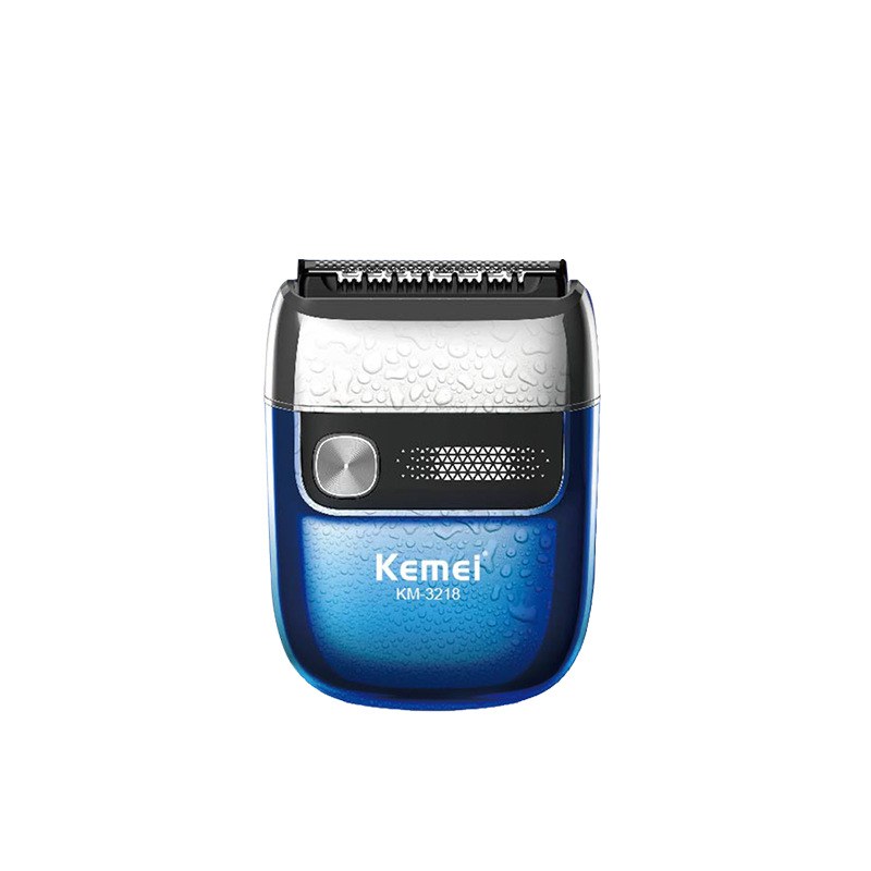 Afeitadora eléctrica portátil pequeña Kemei para hombres, maquinilla de afeitar con cuchilla magnética flotante resistente al agua, recortadora de barba ABS.