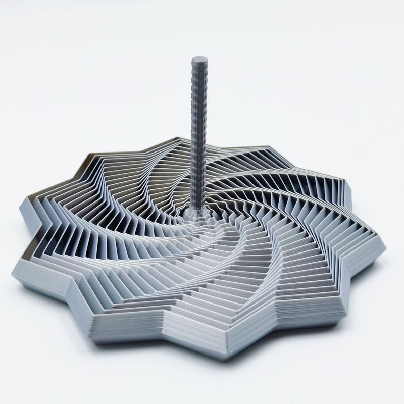 3d打印带手柄的十角边指尖解压玩具萝卜塔螺旋烦躁之十角星摆件|undefined