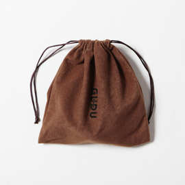 制皮带防尘袋棕色经编单面绒布袋18*18cm钱夹收纳包装布丽丝绒