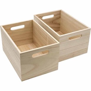 Customized Simple Wooden Box Wooden Box Wooden Square Frame Solid Wood Retro Wooden Frame Box Storage Box Supermarket Storage