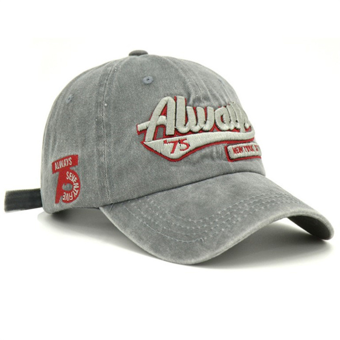 速賣通做舊純棉立體繡水洗always 75字母棒球帽baseball cap