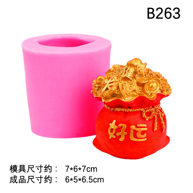 Jubao cuenca suerte bolsa de dinero lingote molde de silicona DIY personalizado hogar sala de estar Oficina recepción escritorio decoración molde