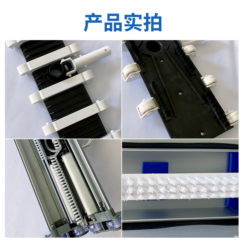 Piscina de succión cabeza de la piscina máquina de succión cabeza de succión con cepillo de acero inoxidable ventosa estanque de peces accesorios de equipos de tubería de limpieza