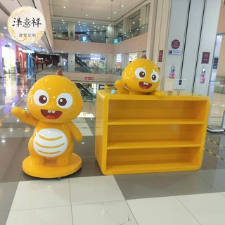 卡通dino玻璃钢雕塑儿童绘本馆IP吉祥物商场门店落地美陈摆件定制