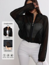 R 23874 Breathable Mesh Yoga Jacket ��ɴ�٤���� ŷ���羳��