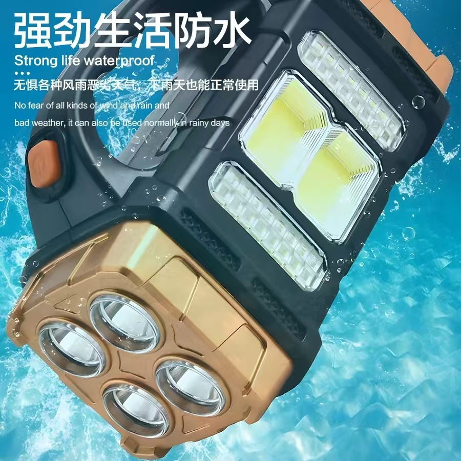 Solar-Powered Strong Light Flashlight Searchlight Portable Ultra-Bright Multifunctional Durable Small Portable Emergency Long-Lasting Outdoor Use