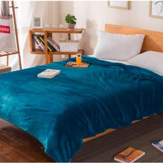 Manta de Franela Gruesa de Poliéster Color Sólido para Cama y Sofá image 14