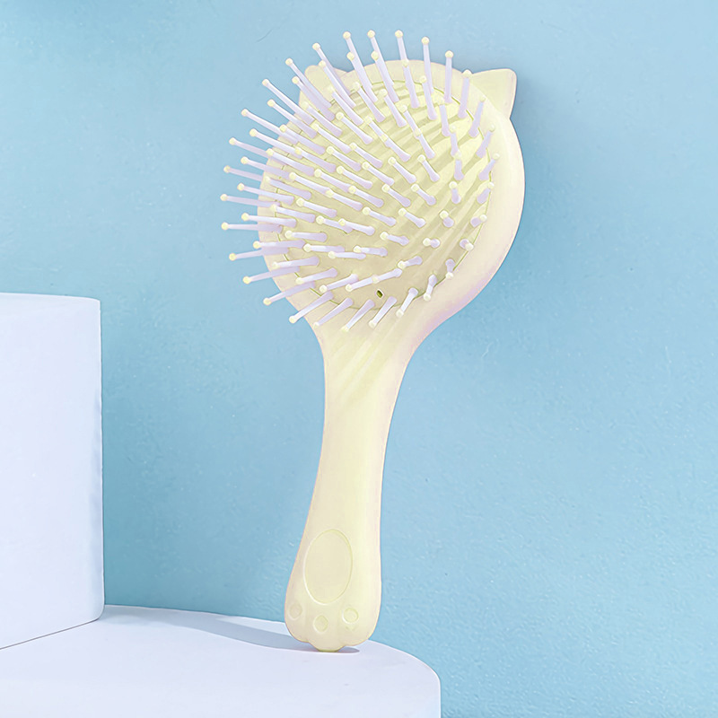 中空猫耳ヘアコーム、ポータブルメイクアップツーインワンエアクッションコーム、家庭用マッサージふわふわスタイリングコーム|undefined