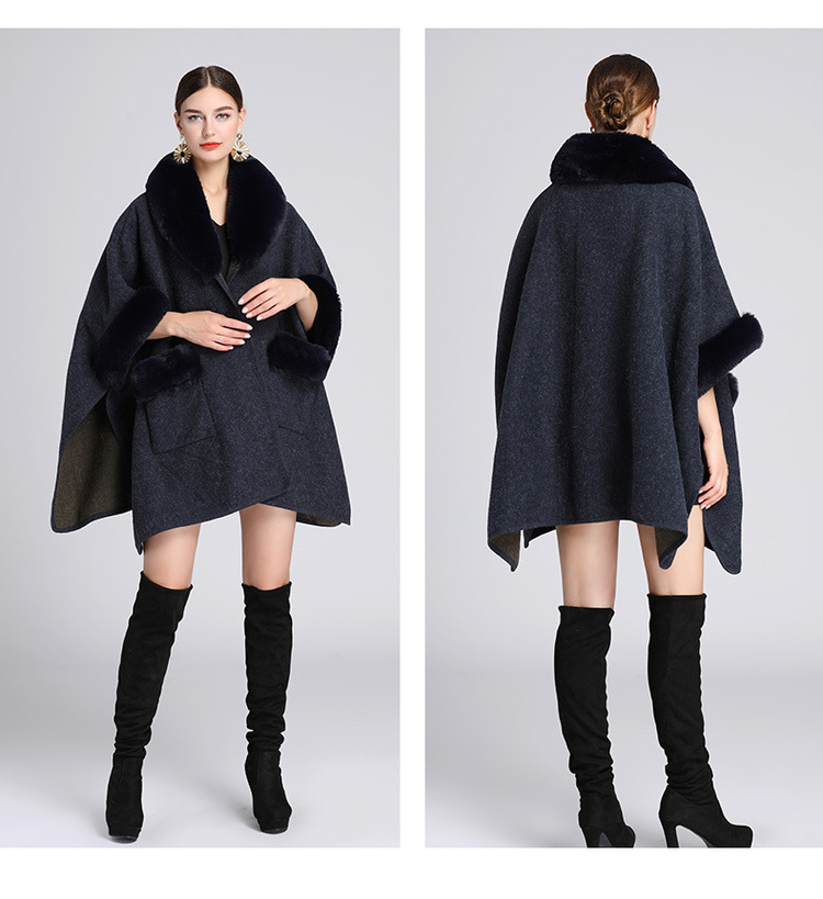 Mantella con colletto in lana, grande, ampia, in lana, cardigan donna_voghion.com