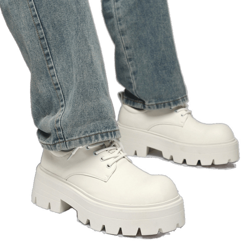 Chaussures en cuir décontractées pour hommes ShoeVault Cleanfit New Fashion Derby style britannique à gros orteil_voghion.com