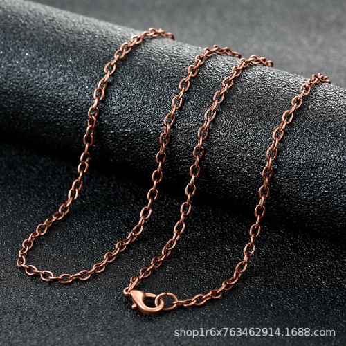 O-shaped chain electroplated with red copper, gold, silver, and iron-clad copper jewelry accessories necklace high-brightness leather cord