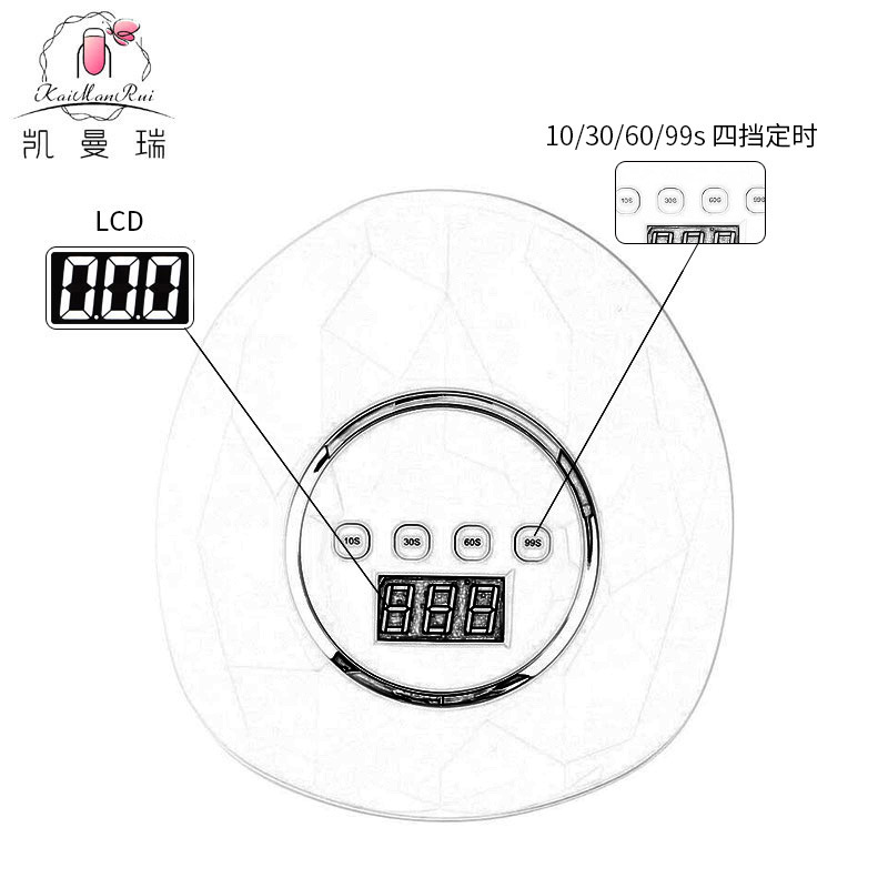Nuevo producto Lámpara de uñas Máquina de fototerapia de secado rápido Lámpara para hornear uñas de alta potencia Lámpara de fototerapia de esmalte de uñas especial para salón de uñas Transfronterizo