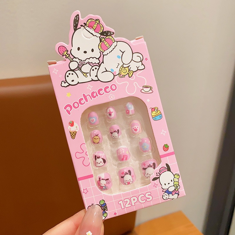 Niños parches de uñas super lindas chicas lindas usan pegatinas de dibujos animados de uñas seguras desmontables parches de uñas al por mayor image 42